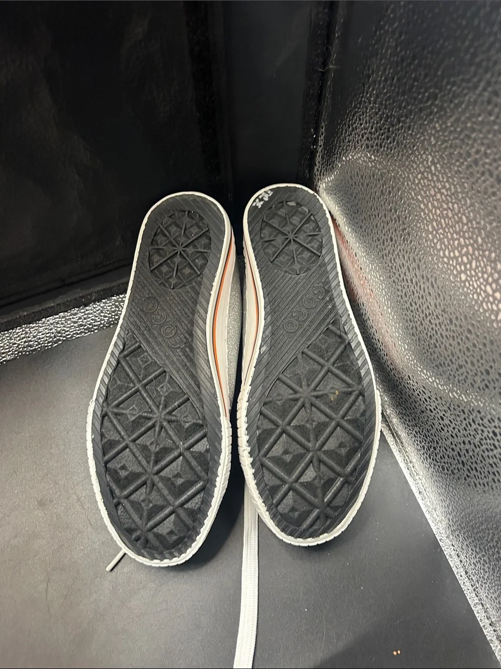 Women’s Casual Lace-Up Sneakers in Silver with Orange Accent